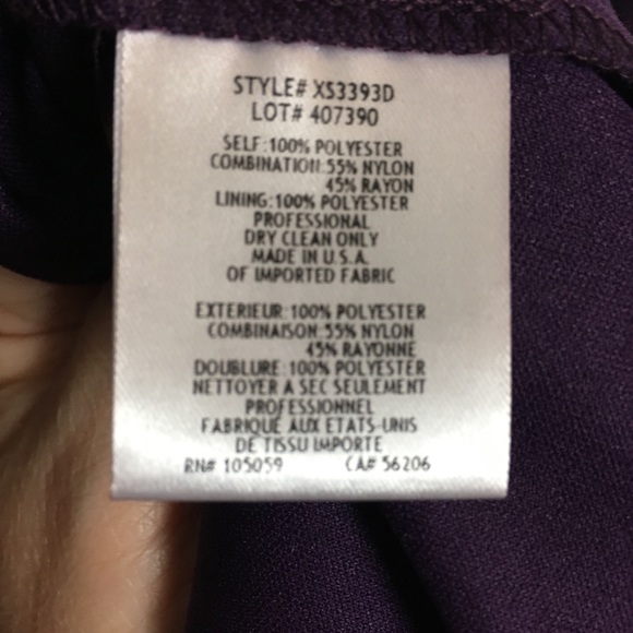 Xscape Purple Form Fitting Cocktail Dress - Picture 6 of 7